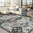 thumbnail image 1 of HOMERRY Area Rugs 8' x 10' Area Rug for Living Room Moroccan Trellis Floral Washable Bedroom Non-Slip Carpet for Home Decor, Brown/Gray, 1 of 4