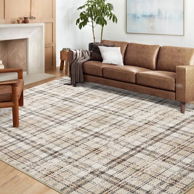 HOMERRY 8 X 10 Modern Elegance Area Rug Plaid Pattern Non Slip homerry-8-x-10-modern-elegance-area-rug-plaid-pattern-non-slip