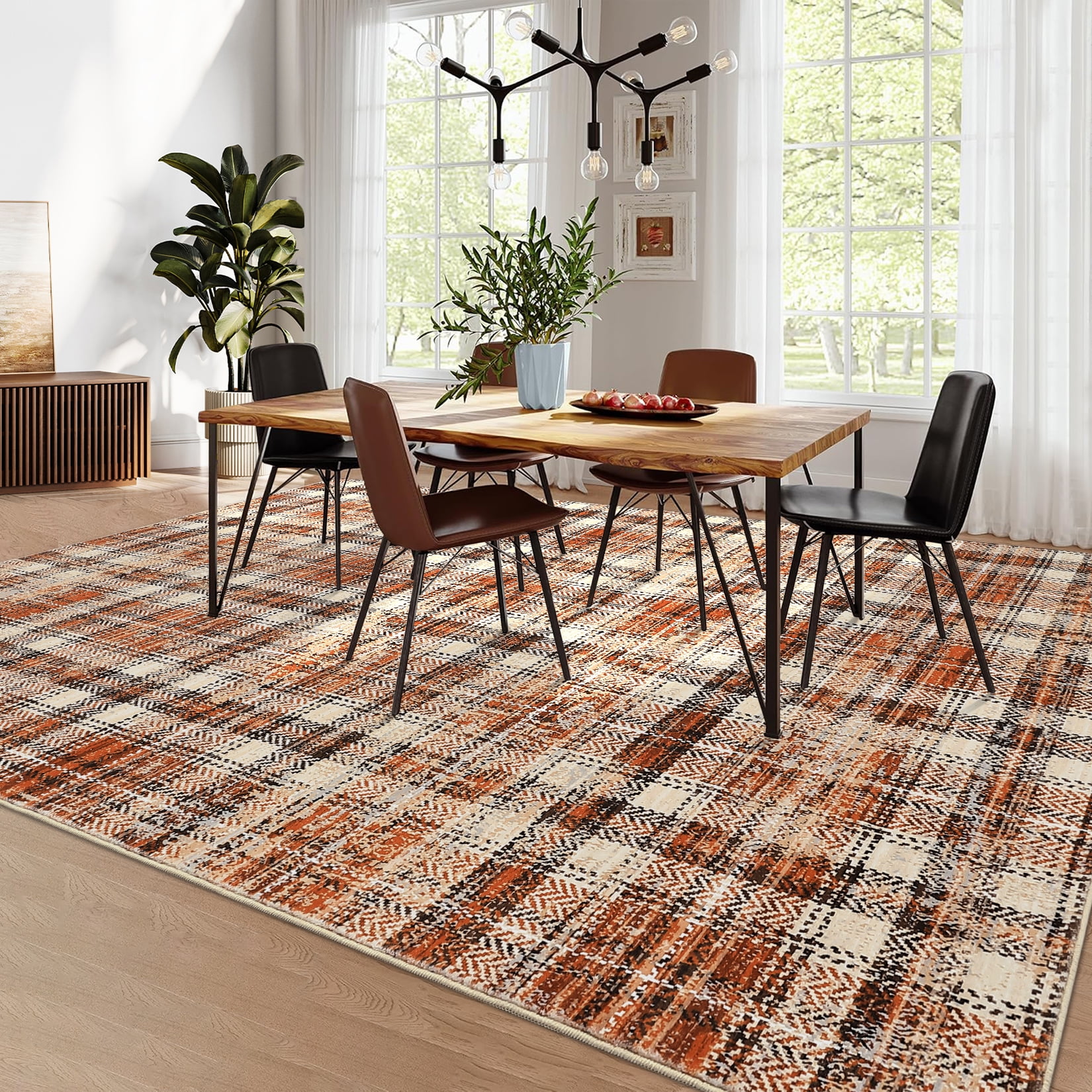 HOMERRY Area Rugs 8' x 10' Area Rug for Living Room Plaid Carpet for ...