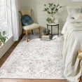 thumbnail image 1 of HOMERRY Area Rugs 8' x 10' Area Rug for Living Room Vintage Floral Washable Bedroom Non-Slip Carpet for Home Decor, Pink, 1 of 7