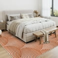thumbnail image 1 of HOMERRY Area Rugs 9' x 12' for Living Room Washable Orange Lines Print Rug Contemporary Abstract Soft Foldable Thin Floor Cover for Bedroom, 1 of 7