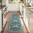 thumbnail image 1 of HOMERRY Blue Floral Hallway Runner Rug 2x6 Washable Non Slip Throw Carpet, 1 of 6