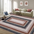 thumbnail image 1 of HOMERRY Braided Print Border Non Slip Area Rug 10' x 13' for Living Room Washable Indoor Carpet, Blue, 1 of 6
