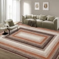 thumbnail image 1 of HOMERRY Braided Print Border Non Slip Area Rug 10' x 13' for Living Room Washable Indoor Carpet, Brown/Orange, 1 of 6