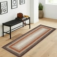 thumbnail image 1 of HOMERRY Braided Print Border Runner 2' x 10' for Hallway Modern Washable Throw Rugs for Kitchen Indoor Carpet, Brown/Orange, 1 of 6