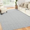 thumbnail image 1 of HOMERRY Braided Print Neutral Solid Non Slip Area Rug 10' x 13' for Living Room Washable Indoor Carpet, Gray, 1 of 7