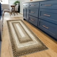 thumbnail image 1 of HOMERRY Braided Print Runner Rug for Hallway 2x6 Washable Indoor Non-Slip Kitchen Runner Rug, Beige/Taupe, 1 of 7
