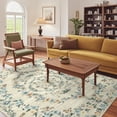 thumbnail image 1 of HOMERRY Floral Border Print Non Slip Area Rug 9' x 12' for Living Room Washable Indoor Carpet, Beige, 1 of 6