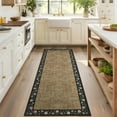 thumbnail image 1 of HOMERRY Floral Border Runner 2' x 6' for Hallway Modern Washable Throw Rugs for Kitchen Indoor Carpet, Brown, 1 of 6