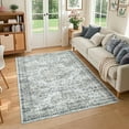 thumbnail image 1 of HOMERRY Floral Print Non Slip Area Rug 10' x 13' for Living Room Washable Indoor Carpet, Blue/Camel, 1 of 5