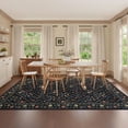 thumbnail image 1 of HOMERRY Floral Print Non Slip Area Rug 10' x 13' for Living Room Washable Indoor Carpet, Navy, 1 of 5
