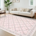 thumbnail image 1 of HOMERRY Floral Print Non Slip Area Rug 10' x 13' for Living Room Washable Indoor Carpet, Pink, 1 of 5