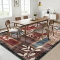thumbnail image 1 of HOMERRY Floral Print Non Slip Area Rug 10' x 13' for Living Room Washable Indoor Carpet, Red/Brown, 1 of 5