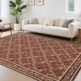 thumbnail image 1 of HOMERRY Floral Print Non Slip Area Rug 10' x 13' for Living Room Washable Indoor Carpet, Red, 1 of 5