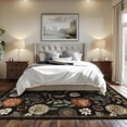 thumbnail image 1 of HOMERRY Floral Print Non Slip Area Rug 10' x 14' for Living Room Washable Indoor Carpet, Black, 1 of 5