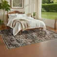 thumbnail image 1 of HOMERRY Floral Print Non Slip Area Rug 8' x 10' for Living Room Washable Indoor Carpet, Brown, 1 of 6