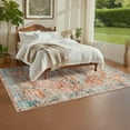 thumbnail image 1 of HOMERRY Floral Print Non Slip Area Rug 8' x 10' for Living Room Washable Indoor Carpet, Orange/Red, 1 of 6