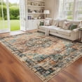thumbnail image 1 of HOMERRY Floral Print Non Slip Area Rug 9' x 12' for Living Room Washable Indoor Carpet, Green/Brown, 1 of 6
