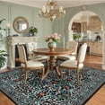 thumbnail image 1 of HOMERRY Floral Rug 4' x 6' Area Rug for Living Room Washable Soft Modern Indoor Carpet, Black, 1 of 5