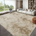 thumbnail image 1 of HOMERRY Fluffy Area Rug 8' x 10' Plush Fluffy Rugs Shaggy Carpet Rugs for Bedroom Living Room, Tie-dye Light Khaki, 1 of 7