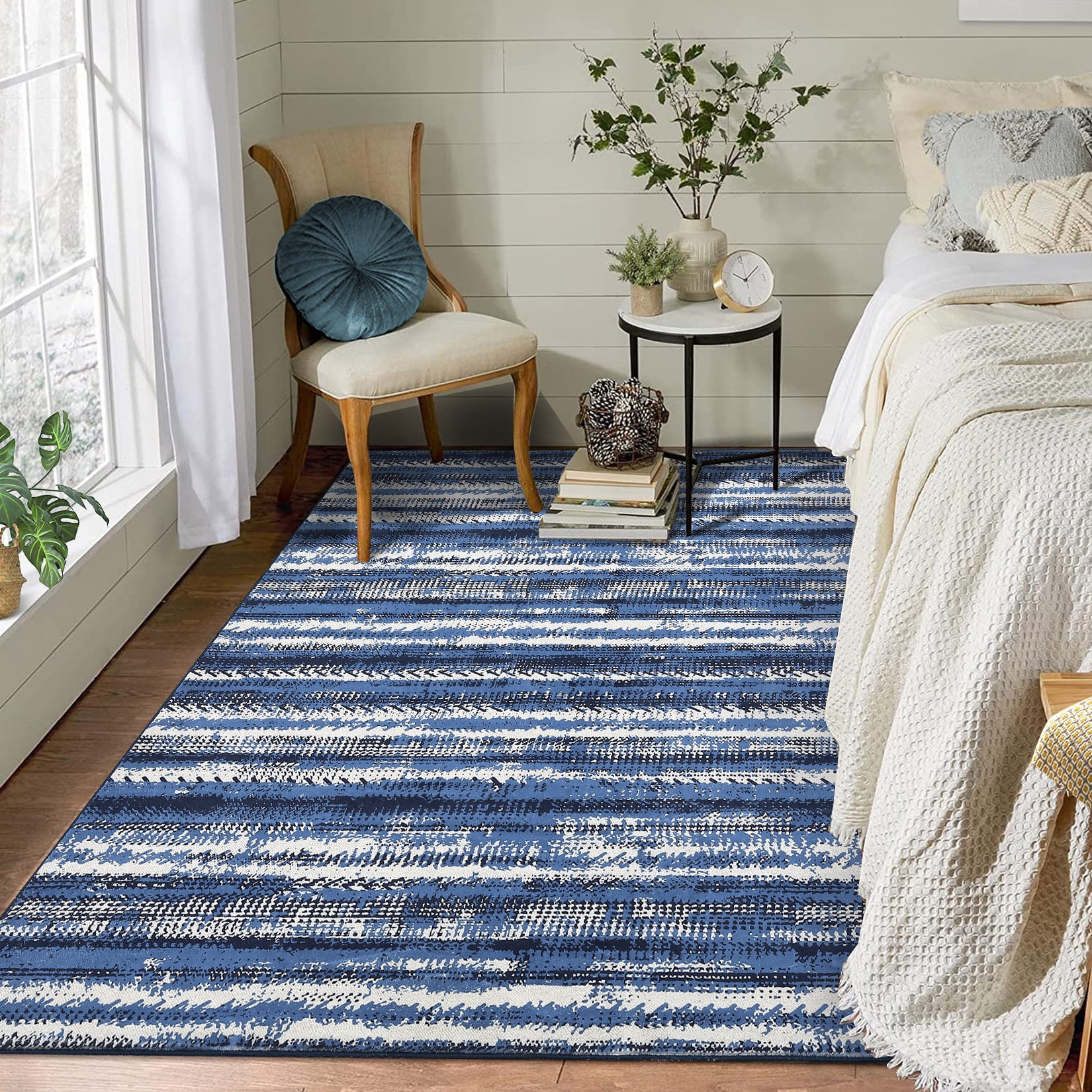 HOMERRY Foldable Area Rug 5' x 7' Washable Distressed Boho Geometric ...