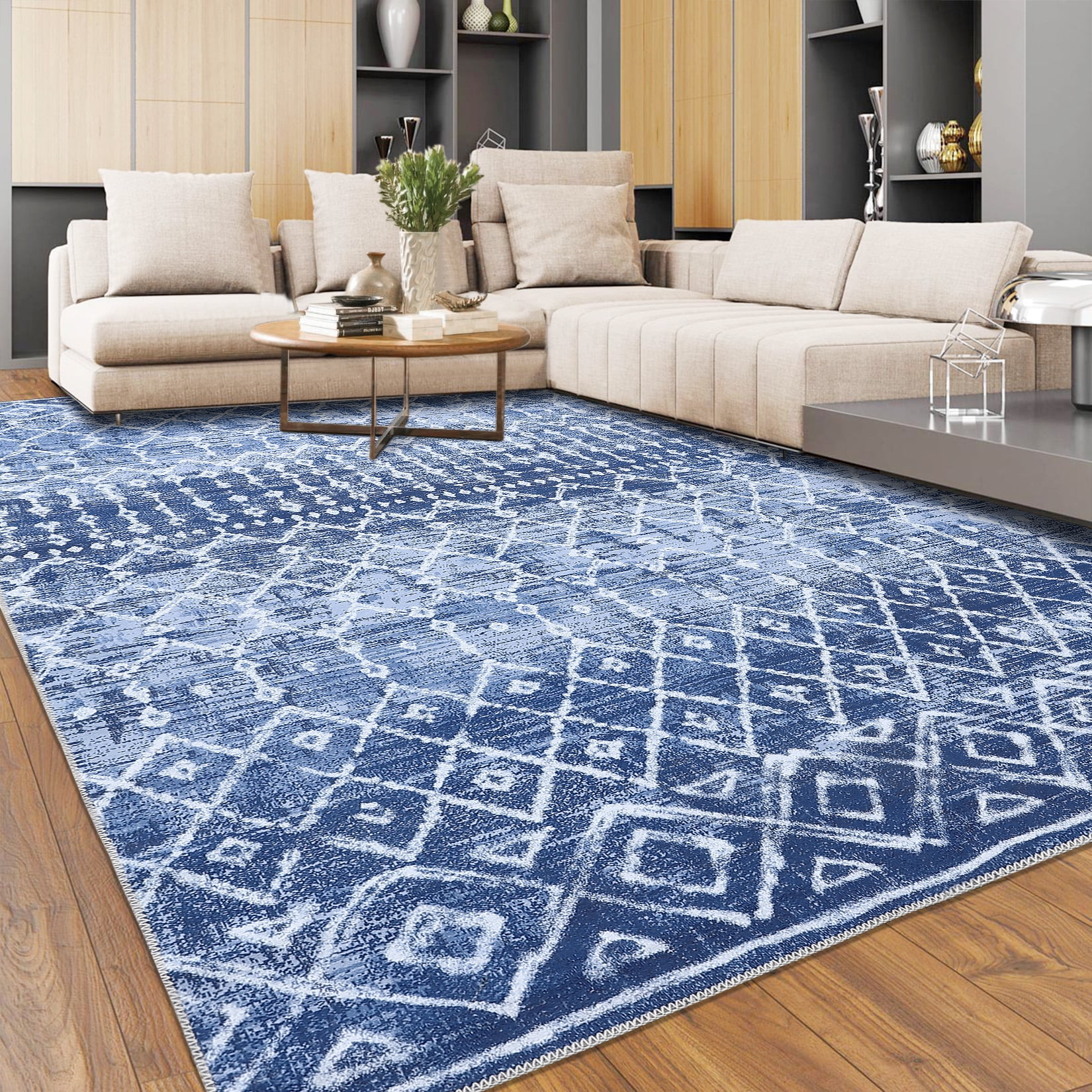 HOMERRY Foldable Area Rug 5' x 7' Washable Modern Geometric Boho Rug ...