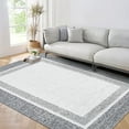 thumbnail image 1 of HOMERRY Geometric Border Non Slip Area Rug 9' x 12' for Living Room Washable Indoor Carpet, Gray, 1 of 7