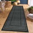 thumbnail image 1 of HOMERRY Geometric Plaid Runner 2' x 6' for Hallway Modern Washable Throw Rugs for Kitchen Indoor Carpet, Black, 1 of 6