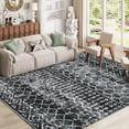 thumbnail image 1 of HOMERRY Geometric Washable Indoor Carpet Farmhouse Non-Slip Modern Rug for Living Room, 8' x 10' Black, 1 of 5