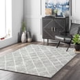 thumbnail image 1 of HOMERRY Gray Geometric Washable Rug 4' x 6' Anti-Slip Area Rug for Living Room Short Shag Plush Carpet, 1 of 5