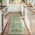 thumbnail image 1 of HOMERRY Green Floral Hallway Runner Rug 2x6 Washable Non Slip Throw Carpet, 1 of 6