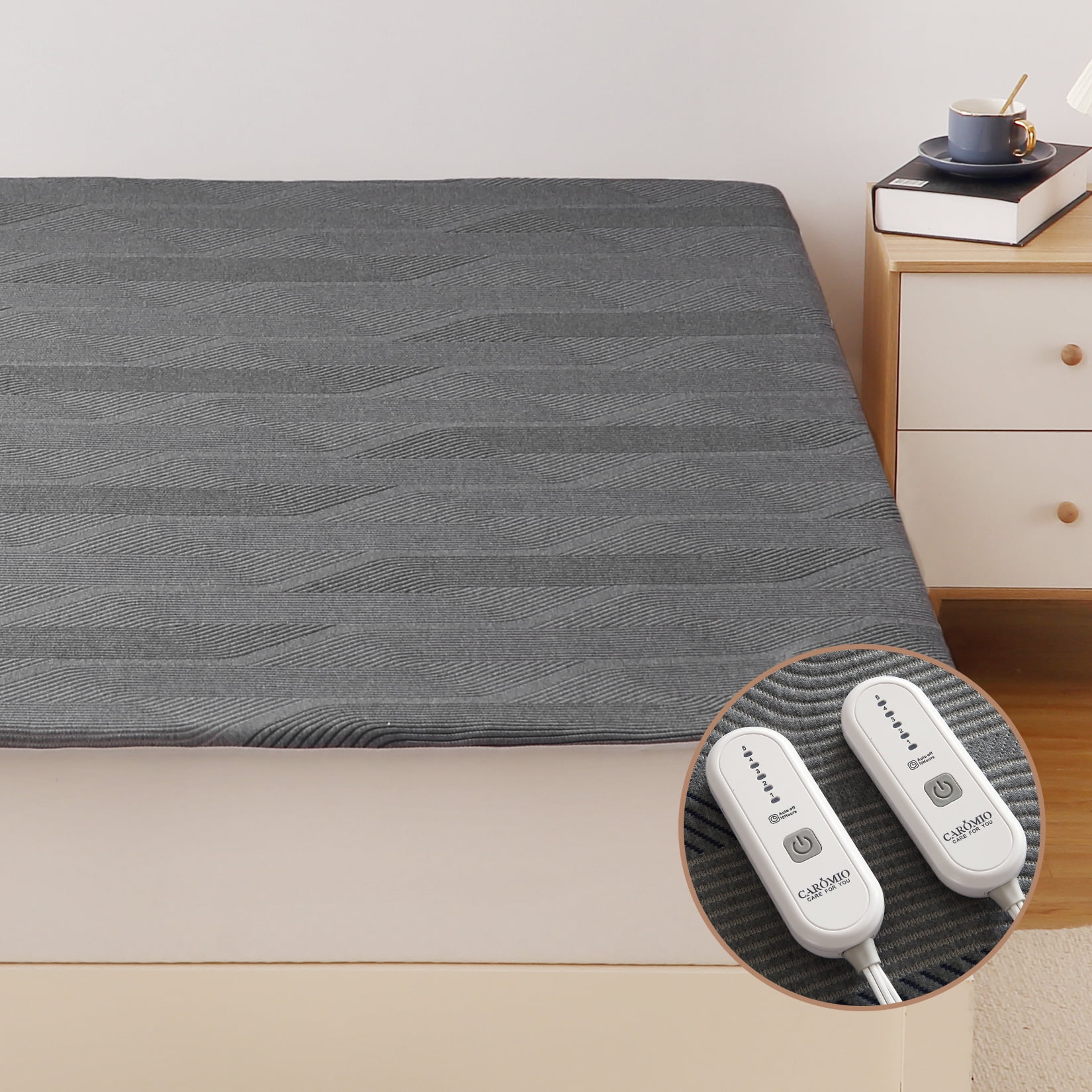 HOMERRY Heated Mattress Pad Queen Size Dual Control, Deep Pocket Queen