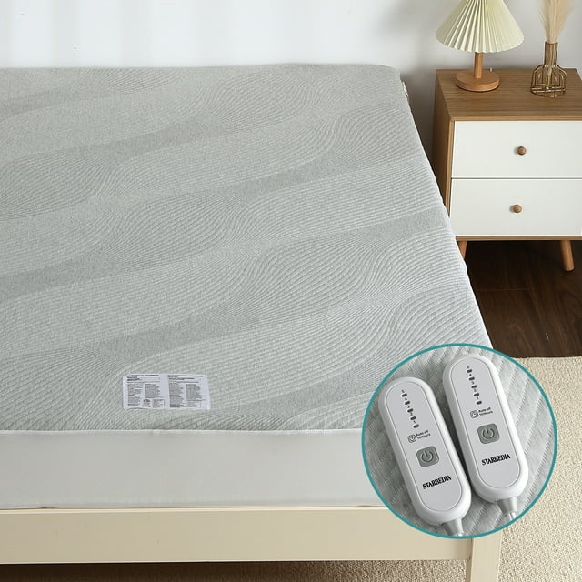 HOMERRY Heated Mattress Pad Queen Size Dual Control, Deep Pocket Queen