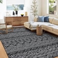 thumbnail image 1 of HOMERRY Indoor Washable 4' x 6' Area Rug Modern Geometric Rug for Living Room Non-Slip Floor Carpet for Bedroom, Black, 1 of 6