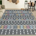 thumbnail image 1 of HOMERRY Indoor Washable 4' x 6' Area Rug Moroccan Geometric Rug for Living Room Non-Slip Floor Carpet for Bedroom, Gray, 1 of 1