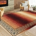 thumbnail image 1 of HOMERRY Indoor Washable 4' x 6' Area Rug Ombre Abstract Border Rug for Living Room, Red, 1 of 7