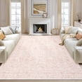 thumbnail image 1 of HOMERRY Indoor Washable 5' x 7' Area Rug Vintage Floral Rug for Living Room Non-Slip Floor Carpet for Bedroom, Pink, 1 of 7