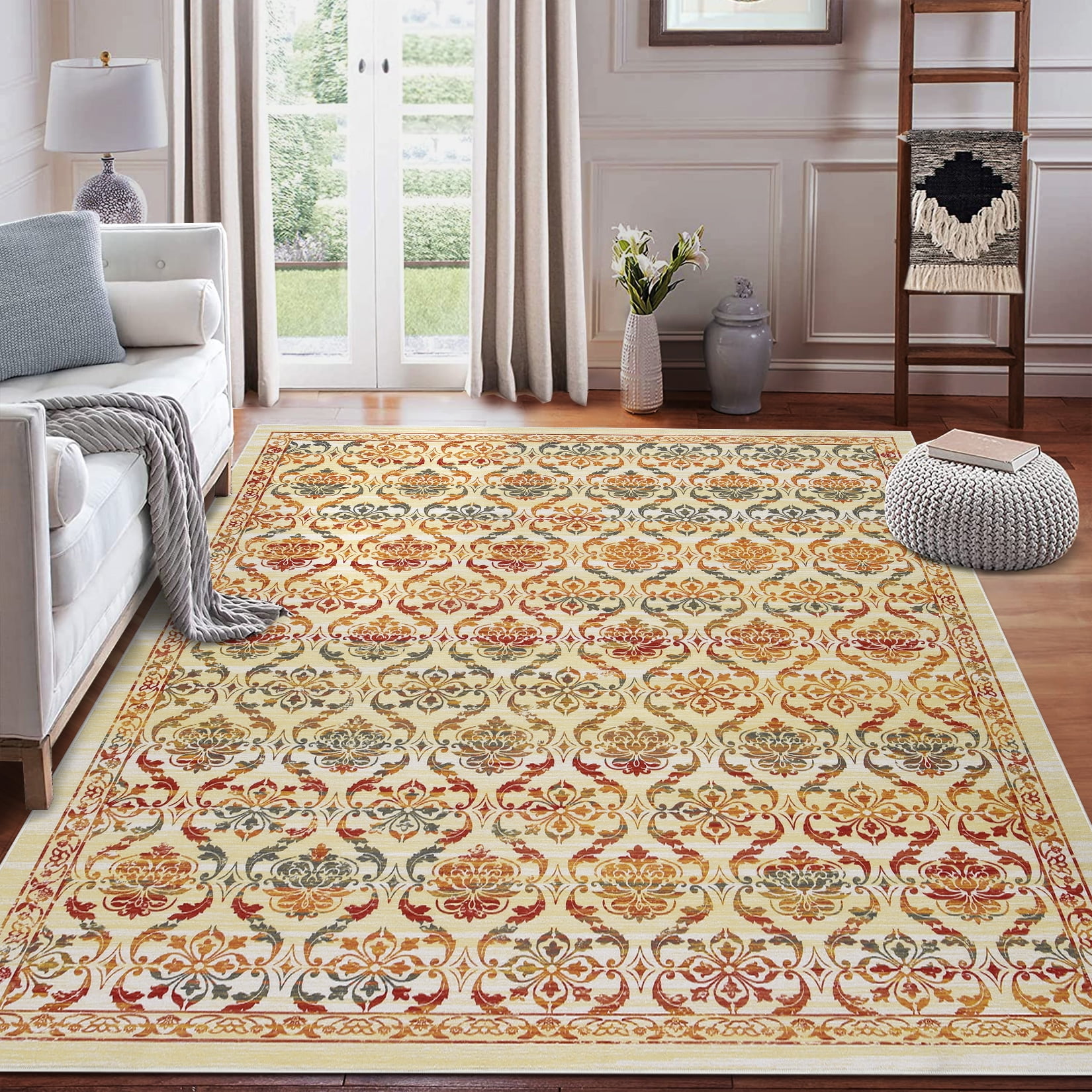 HOMERRY Large 8' x 10' Living Room Area Rug Traditional Non-Slip ...