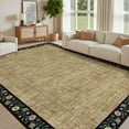 thumbnail image 1 of HOMERRY Large Floral Border Non-Shedding Area Rug 9' x 12' for Living Room Washable Indoor Carpet, Yellow, 1 of 6