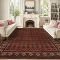 thumbnail image 1 of HOMERRY Large Geometric Plaid Non-Shedding Area Rug 10' x 13' for Living Room Washable Indoor Carpet, Red, 1 of 5