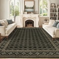 thumbnail image 1 of HOMERRY Large Geometric Plaid Non-Shedding Area Rug 9' x 12' for Living Room Washable Indoor Carpet, Black, 1 of 5