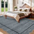 thumbnail image 1 of HOMERRY Large Scalloped Border Non-Shedding Area Rug 10' x 13' for Living Room Washable Indoor Carpet, Gray, 1 of 7
