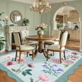 thumbnail image 1 of HOMERRY Large Scalloped Floral Non-Shedding Area Rug 10' x 13' for Living Room Washable Indoor Carpet, Blue, 1 of 5