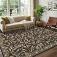 thumbnail image 1 of HOMERRY Leaf Print Non Slip Area Rug 9' x 12' for Living Room Washable Indoor Carpet, Brown, 1 of 5