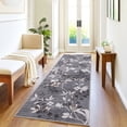 thumbnail image 1 of HOMERRY Leaf Print Runner 2' x 6' for Hallway Modern Washable Throw Rugs for Kitchen Indoor Carpet, Gray, 1 of 5