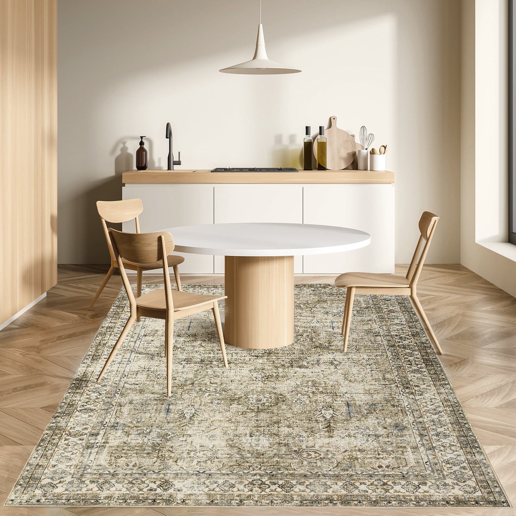 Shedding Rug HOMERRY Low Pile Area Rug 6' x 9' Tribal Rug for Living Room Washable ...