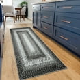 thumbnail image 1 of HOMERRY Modern Geometric Area Rug 2x10 Runner Rug Boho Braided Entryway Runners Gray Washable Rug, 1 of 7