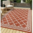 thumbnail image 1 of HOMERRY Geometric Moroccan Outdoor Rug Straw Plastic Area Rug for Balcony Pool RV Waterproof Reversible Carpet, Orange Red, 9'x 18', 1 of 6