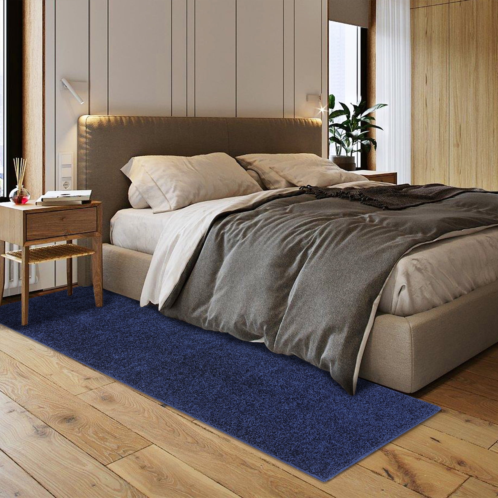 HOMERRY Modern Runner Rug, 2' x 8' Shaggy Runner Rug with Rubber