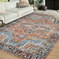 thumbnail image 1 of HOMERRY Modern Vintage Area Rug 8x10 Area Rug for Living Room Machine Washable Floor Mat for Bedroom Nursery Kids Playroom Boho Floor Cover Large Aesthetic Rug, Orange, 1 of 6